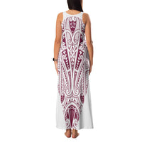 Queensland Maori Rugby Nga Hau e Wha Family Matching Tank Maxi Dress and Hawaiian Shirt White Motif LT9 - Polynesian Pride