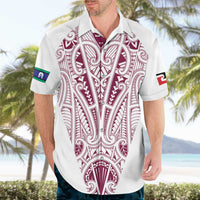 Queensland Maori Rugby Nga Hau e Wha Hawaiian Shirt White Motif LT9 - Polynesian Pride