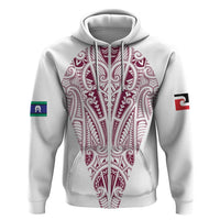 Queensland Maori Rugby Nga Hau e Wha Hoodie White Motif LT9 Zip Hoodie White - Polynesian Pride
