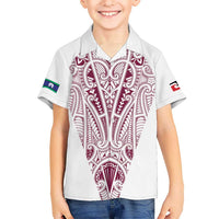 Queensland Maori Rugby Nga Hau e Wha Kid Hawaiian Shirt White Motif