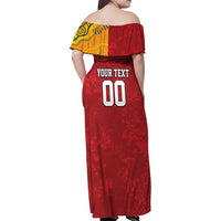 Custom British Lions-AUNZ Family Matching Off Shoulder Maxi Dress and Hawaiian Shirt Australia-New Zealand Indigenous Motif