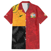 Custom British Lions-AUNZ Family Matching Summer Maxi Dress and Hawaiian Shirt Australia-New Zealand Indigenous Motif LT9 Dad's Shirt - Short Sleeve Red - Polynesian Pride