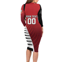 Custom British Lions New Zealand Family Matching Long Sleeve Bodycon Dress and Hawaiian Shirt Half Black Fern LT9 - Polynesian Pride