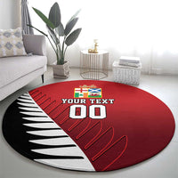 Custom British Lions New Zealand Round Carpet Half Black Fern