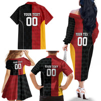 Custom British Lions New Zealand Family Matching Off The Shoulder Long Sleeve Dress and Hawaiian Shirt Sporty Style