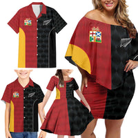 Custom British Lions New Zealand Family Matching Off Shoulder Short Dress and Hawaiian Shirt Sporty Style LT9 - Polynesian Pride