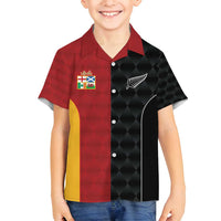 Custom British Lions New Zealand Family Matching Summer Maxi Dress and Hawaiian Shirt Sporty Style LT9 Son's Shirt Black - Polynesian Pride