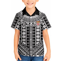 Fiji Custom Rugby National Heritage Hawaiian Shirt Black Traditional Masi Inspired LT9 - Polynesian Pride