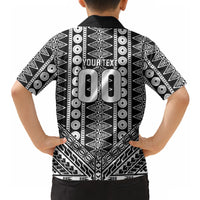 Fiji Custom Rugby National Heritage Hawaiian Shirt Black Traditional Masi Inspired