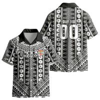 Fiji Custom Rugby National Heritage Kid Hawaiian Shirt Black Traditional Masi Inspired LT9 - Polynesian Pride
