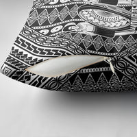 Fiji Custom Rugby National Heritage Pillow Cover Black Traditional Masi Inspired