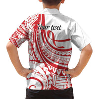 Know Your Status Red Ribbon Personalised Family Matching Off Shoulder Maxi Dress and Hawaiian Shirt Polynesian AIDS Awareness LT9 - Polynesian Pride