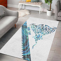 Kahui Whetu Paua shell Kowhaiwhai Taniko Personalised Area Rug Manta Ray Shark-Turtle Maori Tribal Style