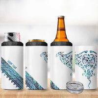 Kahui Whetu Paua shell Kowhaiwhai Taniko Personalised 4 in 1 Can Cooler Tumbler Manta Ray Shark-Turtle Maori Tribal Style LT9 - Polynesian Pride