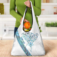 Kahui Whetu Paua shell Kowhaiwhai Taniko Personalised Grocery Bag Manta Ray Shark-Turtle Maori Tribal Style