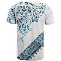Kahui Whetu Paua shell Kowhaiwhai Taniko Personalised T Shirt Manta Ray Shark-Turtle Maori Tribal Style
