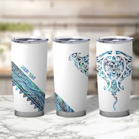 Kahui Whetu Paua shell Kowhaiwhai Taniko Personalised Tumbler Cup Manta Ray Shark-Turtle Maori Tribal Style LT9 - Polynesian Pride