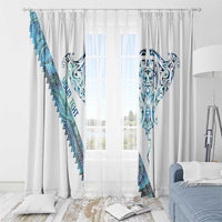 Kahui Whetu Paua shell Kowhaiwhai Taniko Personalised Window Curtain Manta Ray Shark-Turtle Maori Tribal Style
