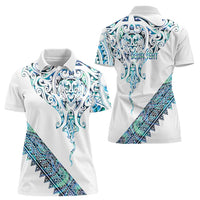 Kahui Whetu Paua shell Kowhaiwhai Taniko Personalised Women Polo Shirt Manta Ray Shark-Turtle Maori Tribal Style LT9 - Polynesian Pride