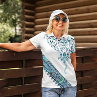 Kahui Whetu Paua shell Kowhaiwhai Taniko Personalised Women Polo Shirt Manta Ray Shark-Turtle Maori Tribal Style LT9 - Polynesian Pride