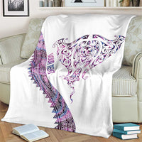 Mawhero Paua shell Kowhaiwhai Taniko Personalised Blanket Manta Ray Shark-Turtle Maori Tribal Style
