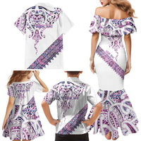 Mawhero Paua shell Kowhaiwhai Taniko Personalised Family Matching Mermaid Dress and Hawaiian Shirt Manta Ray Shark-Turtle Maori Tribal Style LT9 - Polynesian Pride