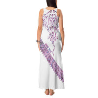 Mawhero Paua shell Kowhaiwhai Taniko Personalised Tank Maxi Dress Manta Ray Shark-Turtle Maori Tribal Style