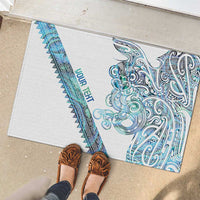 Kahui Whetu Paua shell Kowhaiwhai Taniko Personalised Rubber Doormat Taniwha Maori Tribal Style