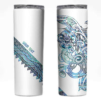 Kahui Whetu Paua shell Kowhaiwhai Taniko Personalised Skinny Tumbler Taniwha Maori Tribal Style LT9 Blue - Polynesian Pride