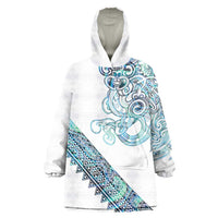Kahui Whetu Paua shell Kowhaiwhai Taniko Personalised Wearable Blanket Hoodie Taniwha Maori Tribal Style
