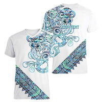 Kahui Whetu Paua shell Kowhaiwhai Taniko Personalised Women V-Neck T-Shirt Taniwha Maori Tribal Style LT9 - Polynesian Pride
