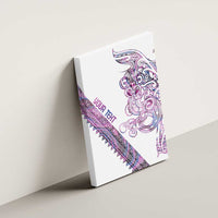 Mawhero Paua shell Kowhaiwhai Taniko Personalised Canvas Wall Art Taniwha Maori Tribal Style