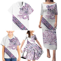 Mawhero Paua shell Kowhaiwhai Taniko Personalised Family Matching Puletasi and Hawaiian Shirt Taniwha Maori Tribal Style LT9 - Polynesian Pride