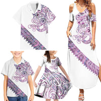 Mawhero Paua shell Kowhaiwhai Taniko Personalised Family Matching Summer Maxi Dress and Hawaiian Shirt Taniwha Maori Tribal Style LT9 - Polynesian Pride