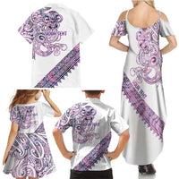 Mawhero Paua shell Kowhaiwhai Taniko Personalised Family Matching Summer Maxi Dress and Hawaiian Shirt Taniwha Maori Tribal Style LT9 - Polynesian Pride