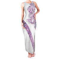 Mawhero Paua shell Kowhaiwhai Taniko Personalised Family Matching Tank Maxi Dress and Hawaiian Shirt Taniwha Maori Tribal Style LT9 Mom's Dress Pink - Polynesian Pride