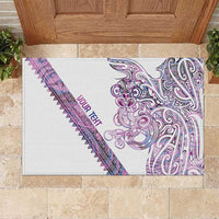 Mawhero Paua shell Kowhaiwhai Taniko Personalised Rubber Doormat Taniwha Maori Tribal Style