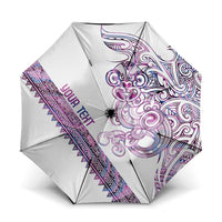 Mawhero Paua shell Kowhaiwhai Taniko Personalised Umbrella Taniwha Maori Tribal Style LT9 One Size Folded 11.42 inch Opened Diameter 37.4 inch Pink - Polynesian Pride