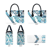 Kahui Whetu Paua shell Kowhaiwhai Taniko Personalised Leather Bag Turtle Tattoo Maori Tribal Style