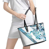 Kahui Whetu Paua shell Kowhaiwhai Taniko Personalised Leather Tote Bag Turtle Tattoo Maori Tribal Style
