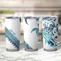 Kahui Whetu Paua shell Kowhaiwhai Taniko Personalised Tumbler Cup Turtle Tattoo Maori Tribal Style