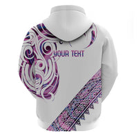 Mawhero Paua shell Kowhaiwhai Taniko Personalised Hoodie Turtle Tattoo Maori Tribal Style