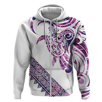 Mawhero Paua shell Kowhaiwhai Taniko Personalised Hoodie Turtle Tattoo Maori Tribal Style