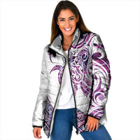Mawhero Paua shell Kowhaiwhai Taniko Personalised Padded Jacket Turtle Tattoo Maori Tribal Style