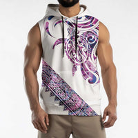 Mawhero Paua shell Kowhaiwhai Taniko Personalised Sleeveless Hoodie Turtle Tattoo Maori Tribal Style