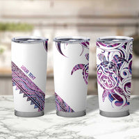 Mawhero Paua shell Kowhaiwhai Taniko Personalised Tumbler Cup Turtle Tattoo Maori Tribal Style