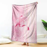 Breast Cancer Awareness Blanket Maile Pikake Lokelani Crown Flower Lei Inspired