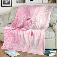 Breast Cancer Awareness Blanket Maile Pikake Lokelani Crown Flower Lei Inspired