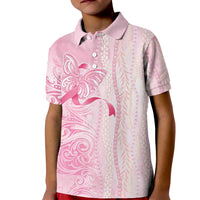Breast Cancer Awareness Kid Polo Shirt Maile Pikake Lokelani Crown Flower Lei Inspired