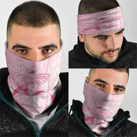 Breast Cancer Awareness Neck Gaiter Maile Pikake Lokelani Crown Flower Lei Inspired